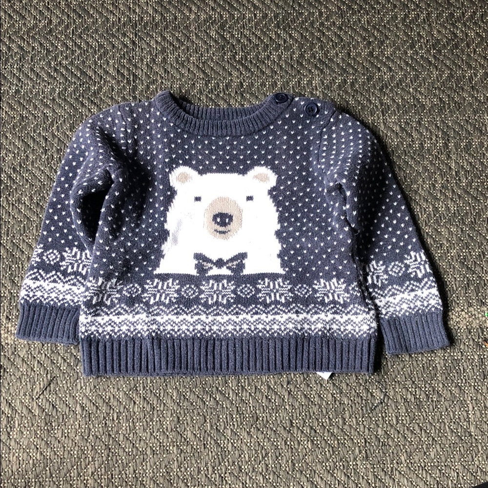 Joe Fresh Navy & White Polar Bear Knit Sweater